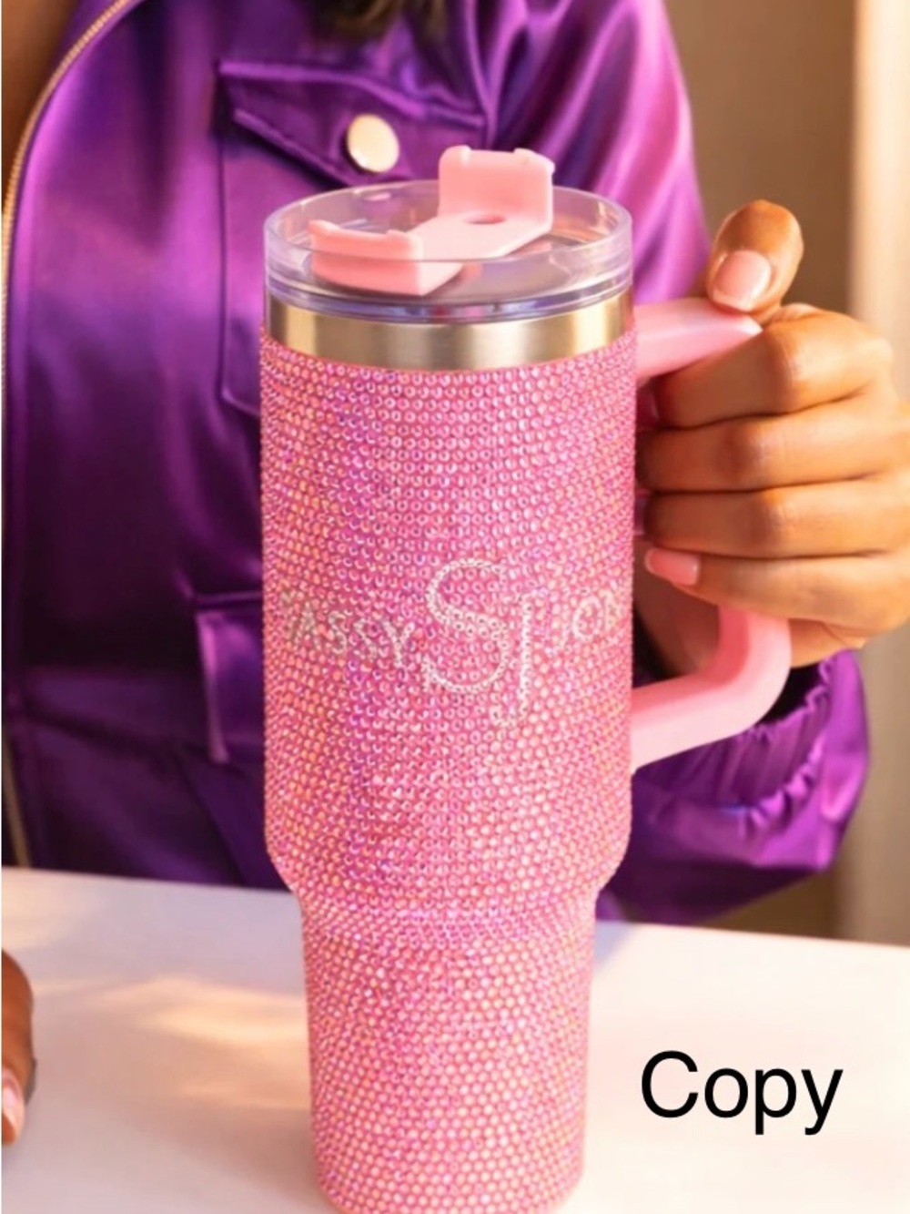 Sassy Jones Glitter Pink Sparkle Tumbler